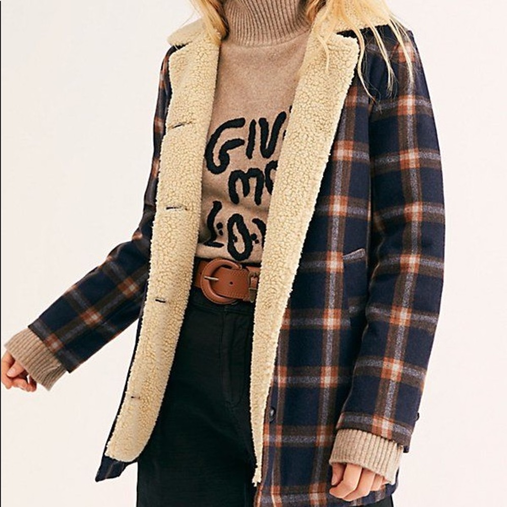 Rolla’s Sherpa Lined Plaid Jacket